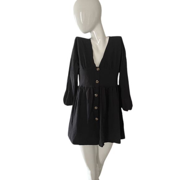 ASOS Black Button Front Dress - Picture 1 of 6